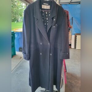 Navy Evan Picone 100% Wool duster pea coat